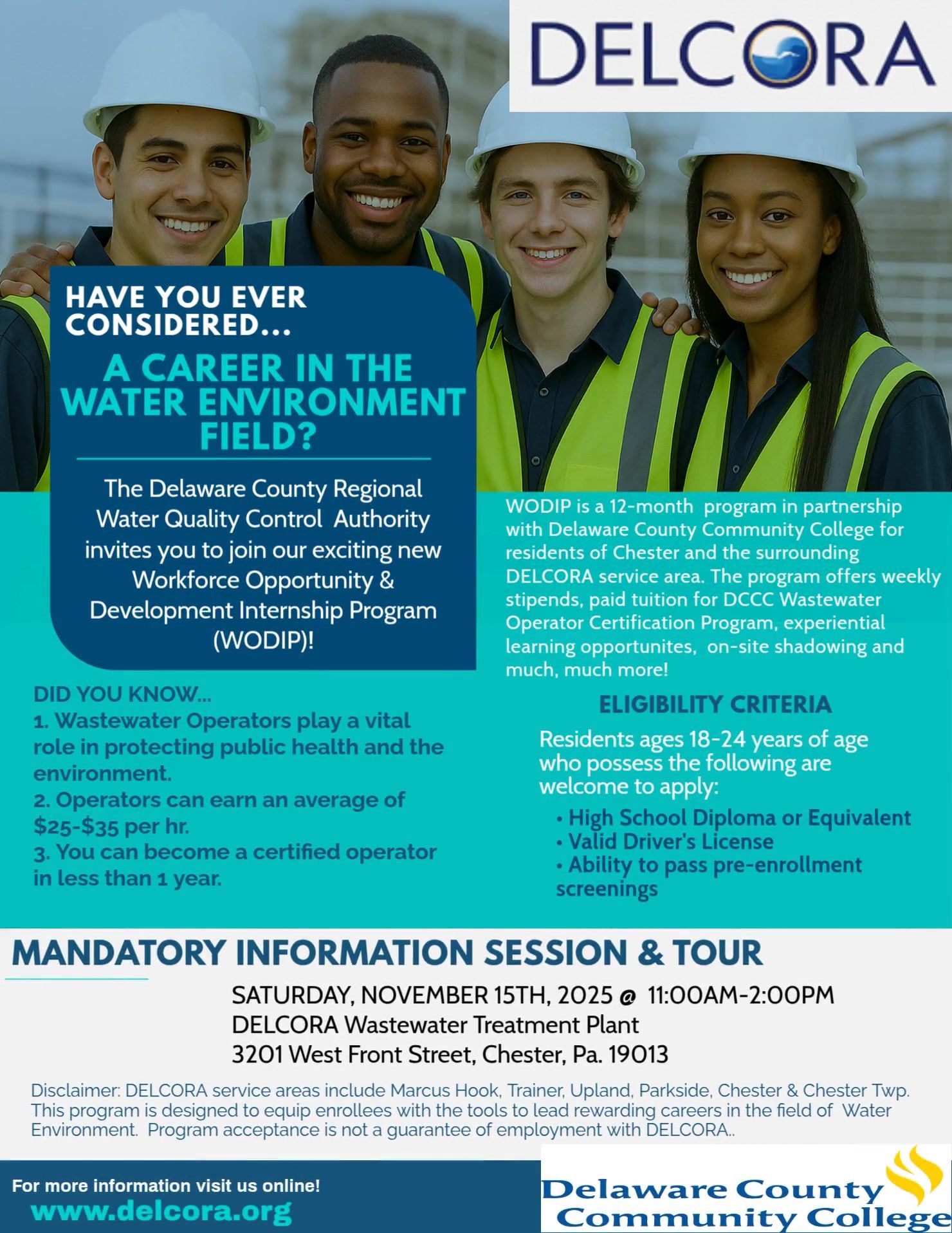 DELCORA Internship opportunities document