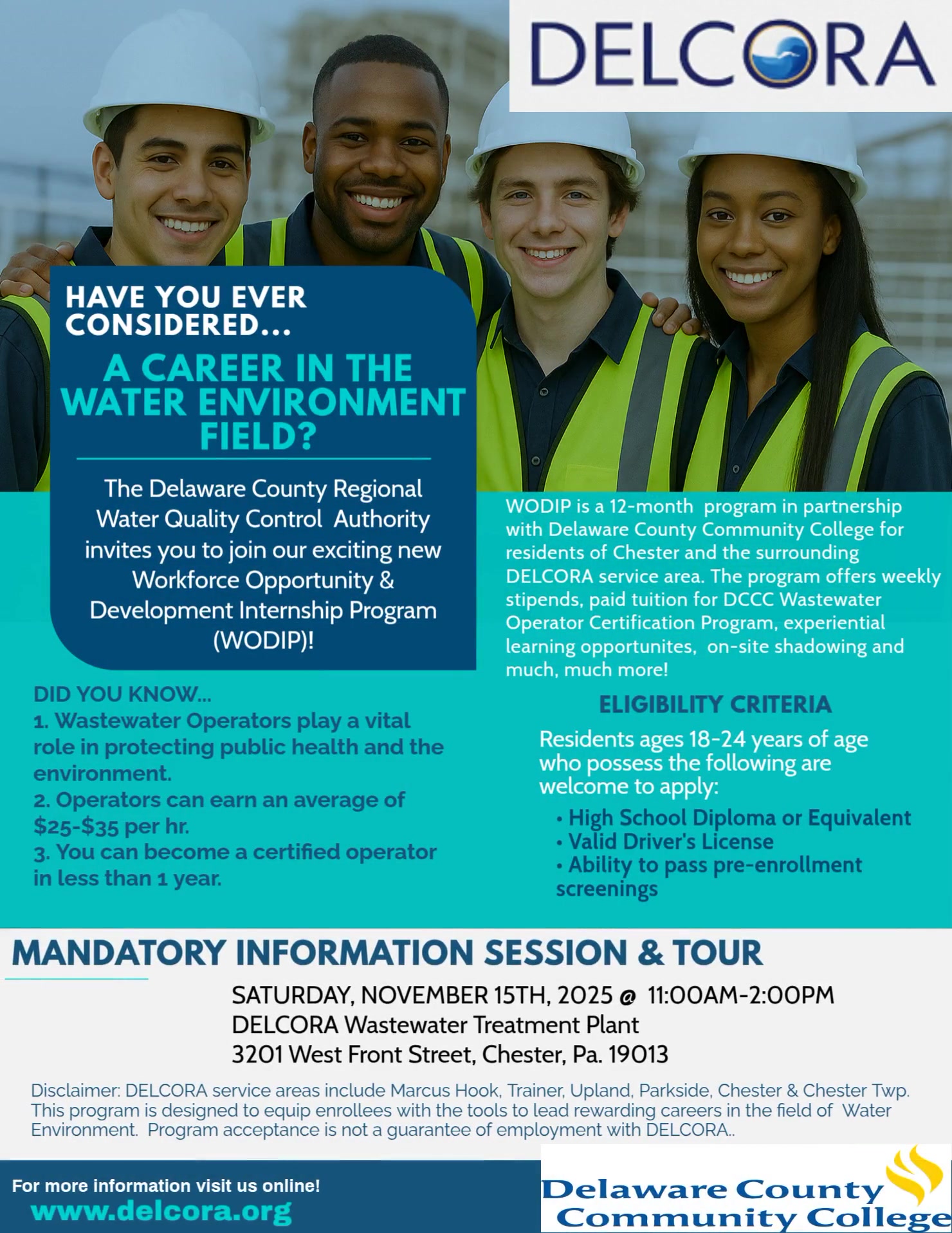 DELCORA Internship opportunities document